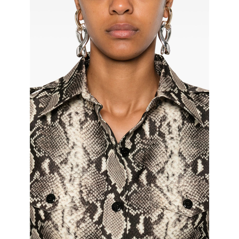 Black Snakeskin Dress Shirt