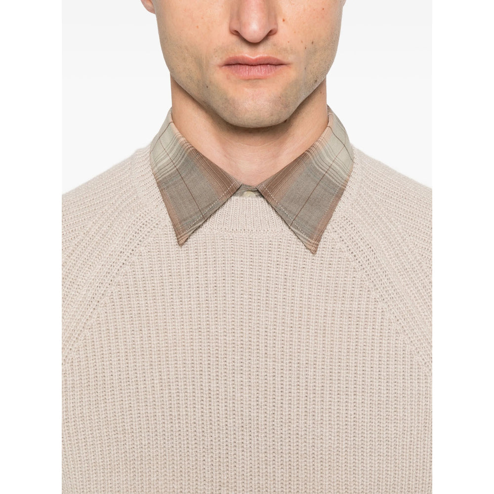 Beige Cashmere Crew Sweater