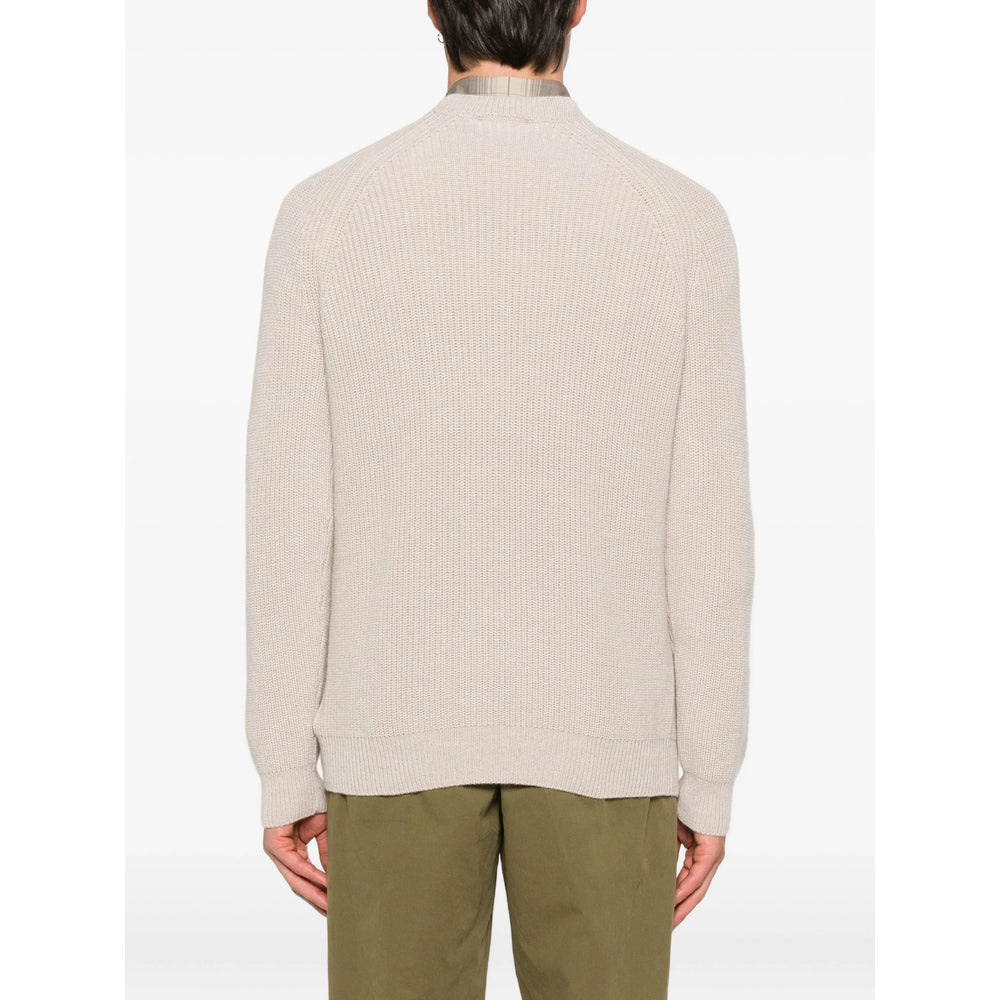Beige Cashmere Crew Sweater