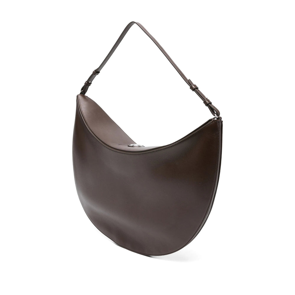 Brown Leather Crescent Satchel