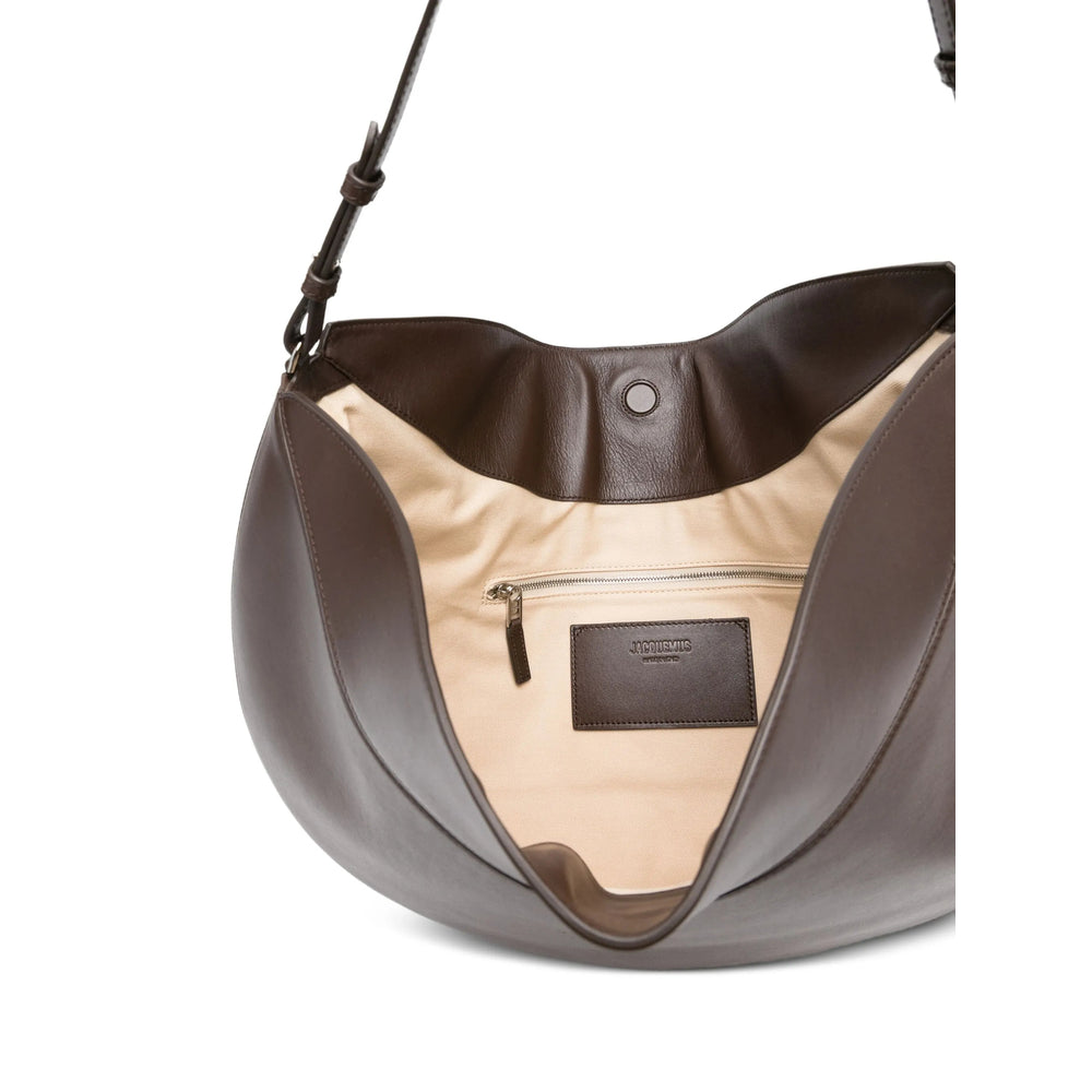 Brown Leather Crescent Satchel