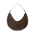Dark Brown Crocodile Half-moon Bag