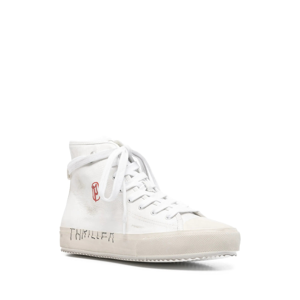 Crisp White Lace-up High-top