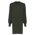 Dark Olive Green Merino Shawl Sweater Dress