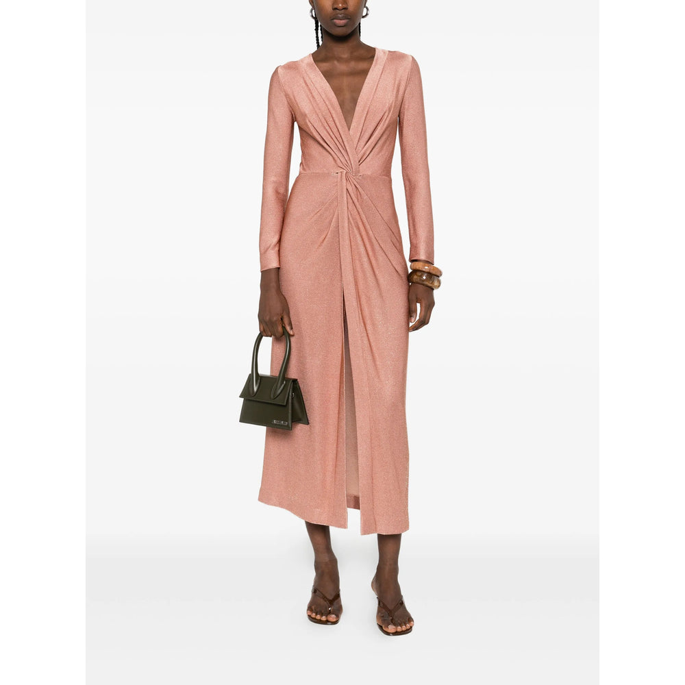Dusty Rose Glitter Midi Dress