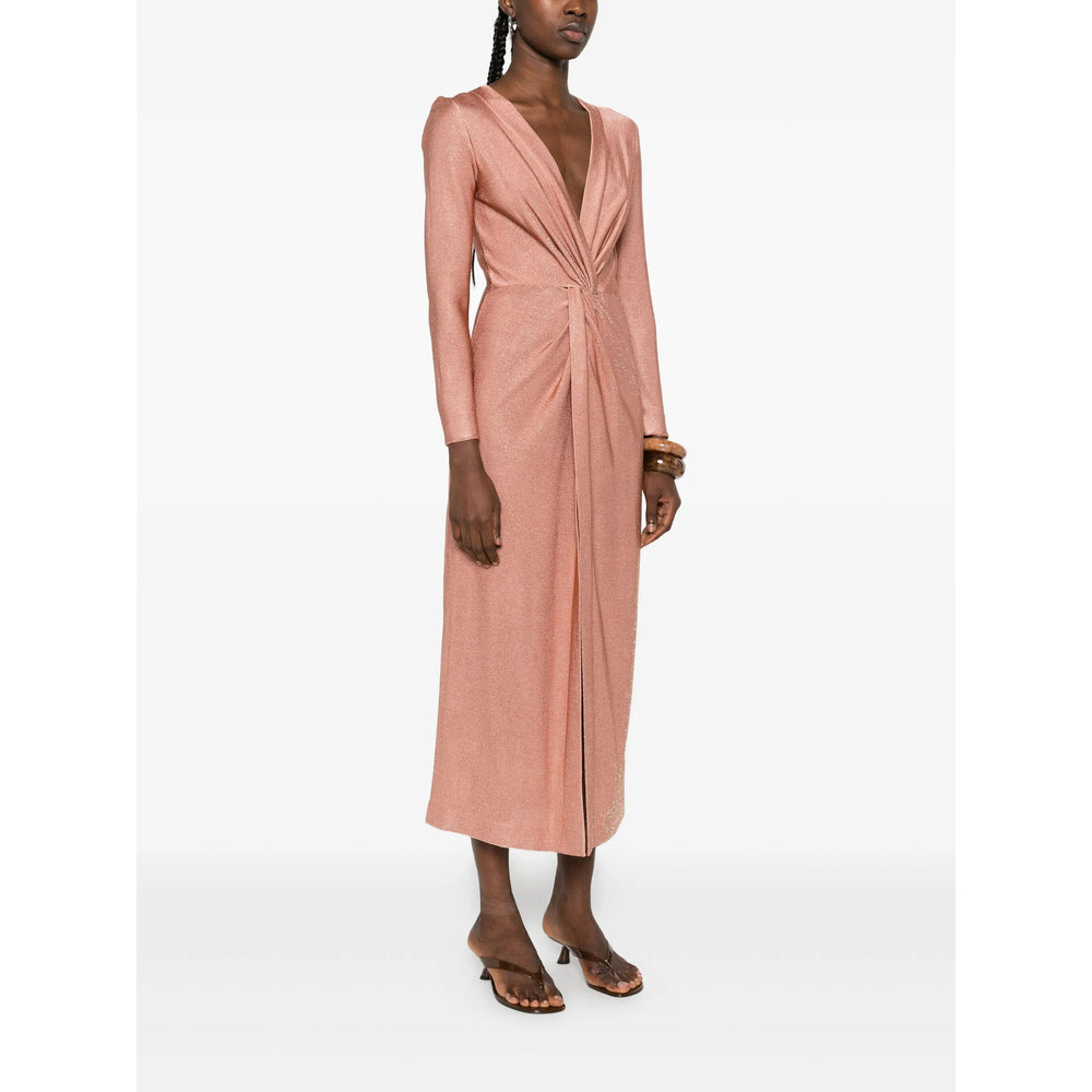 Dusty Rose Glitter Midi Dress