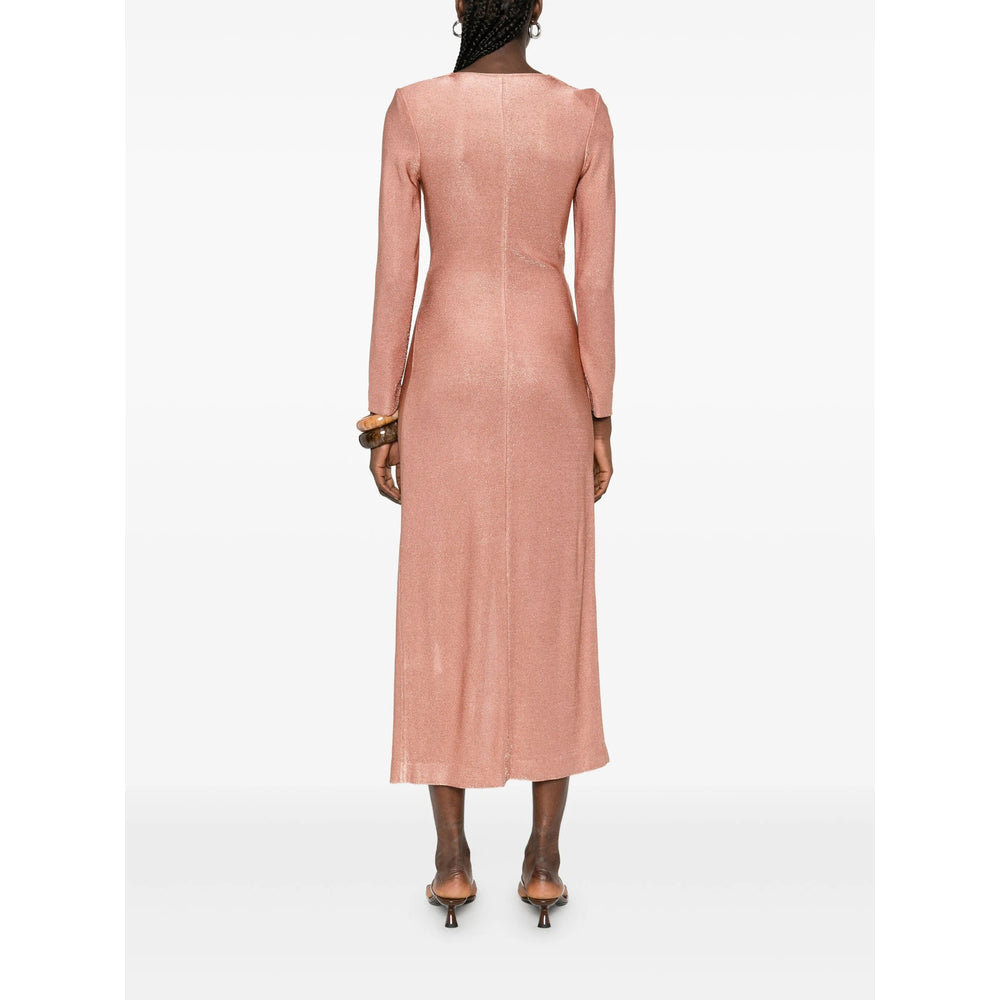 Dusty Rose Glitter Midi Dress