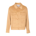 Wool Silk Crew Sweater With Button Cuffs