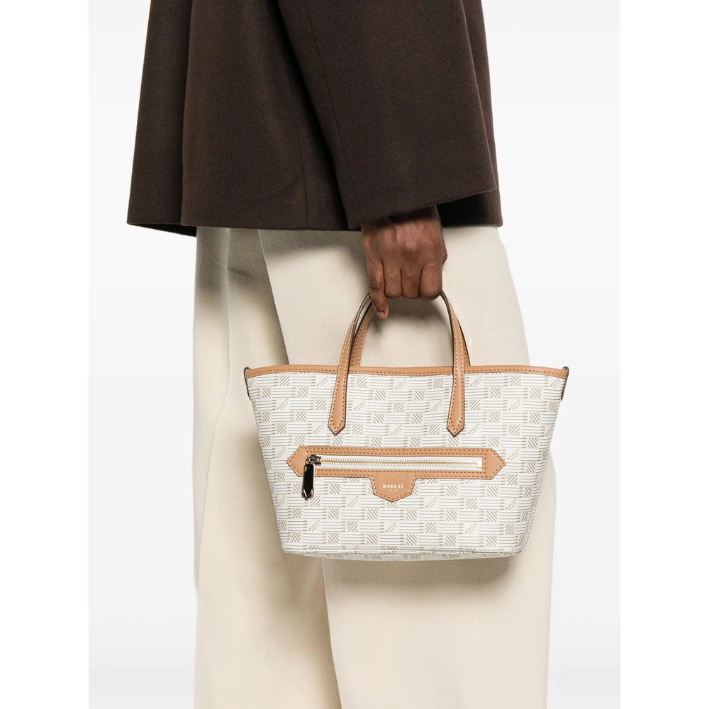 Cream White Leather Handbag