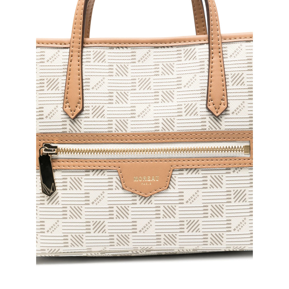 Cream White Leather Handbag