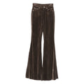 Dark Brown Velvet Flare Trousers