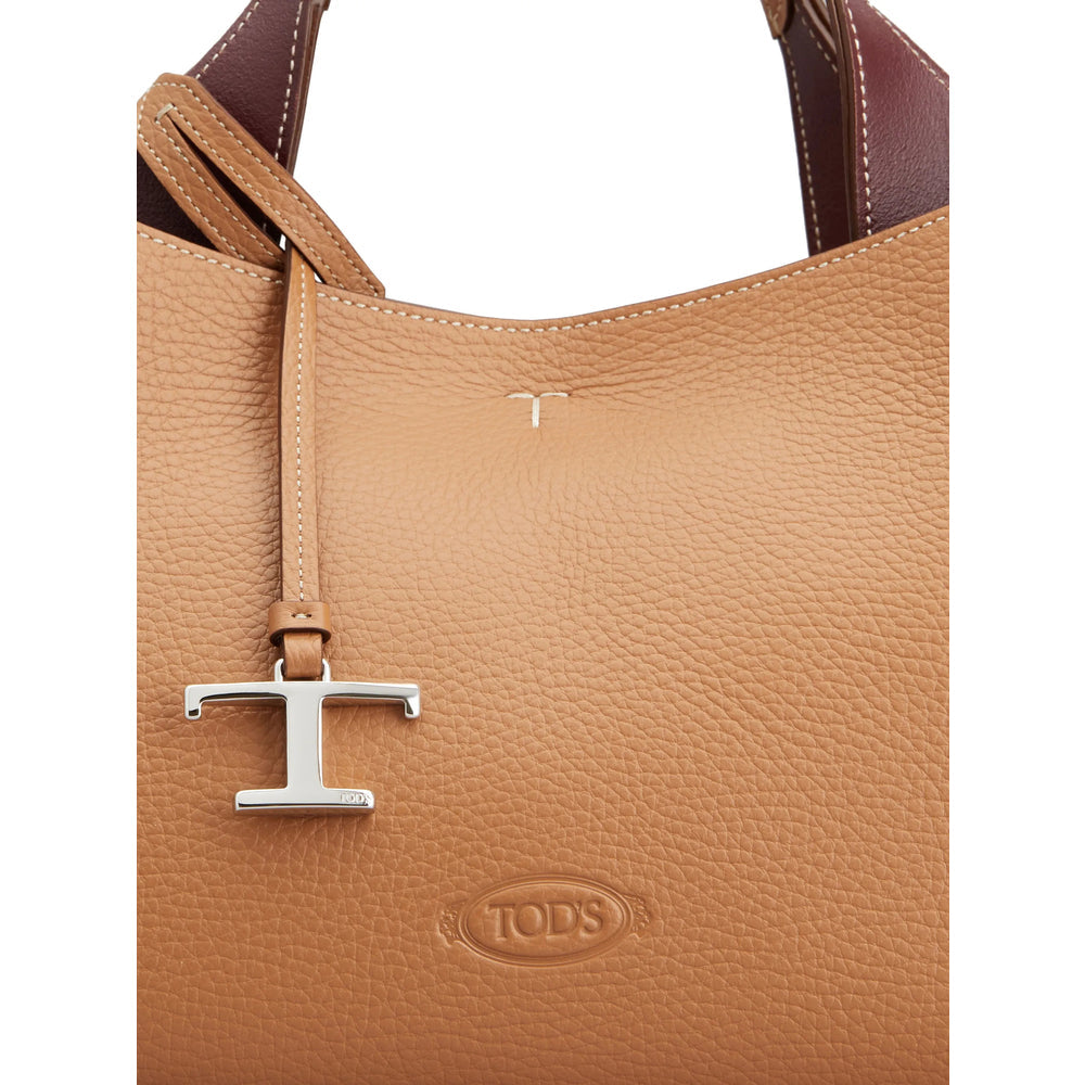 Cognac Brown Leather Tote Bag