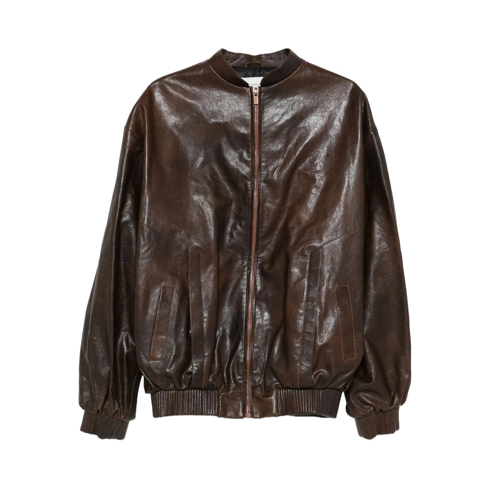 Brown Sheepskin Zip Jacket