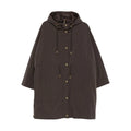 Brown Calf Leather Parka Coat