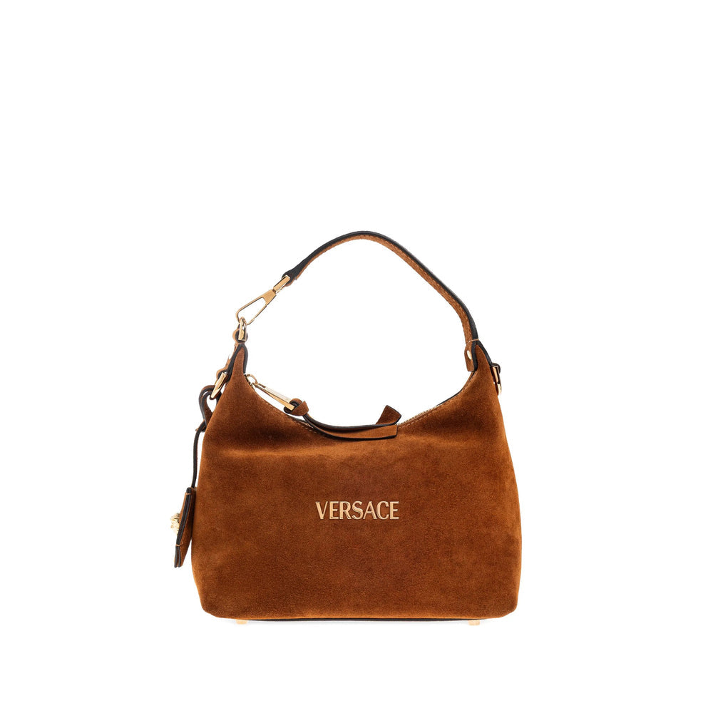 Brown Suede Top-handle Tote