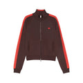 Brown Hued Striped Zip Jacket