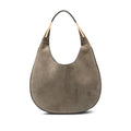 Mink Suede Top Handle Shoulder Bag