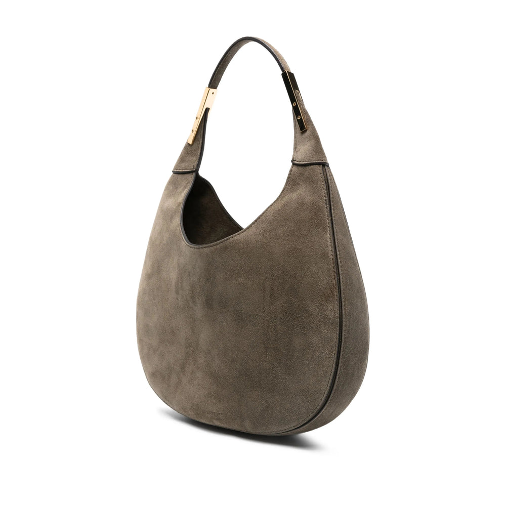 Mink Suede Top Handle Shoulder Bag
