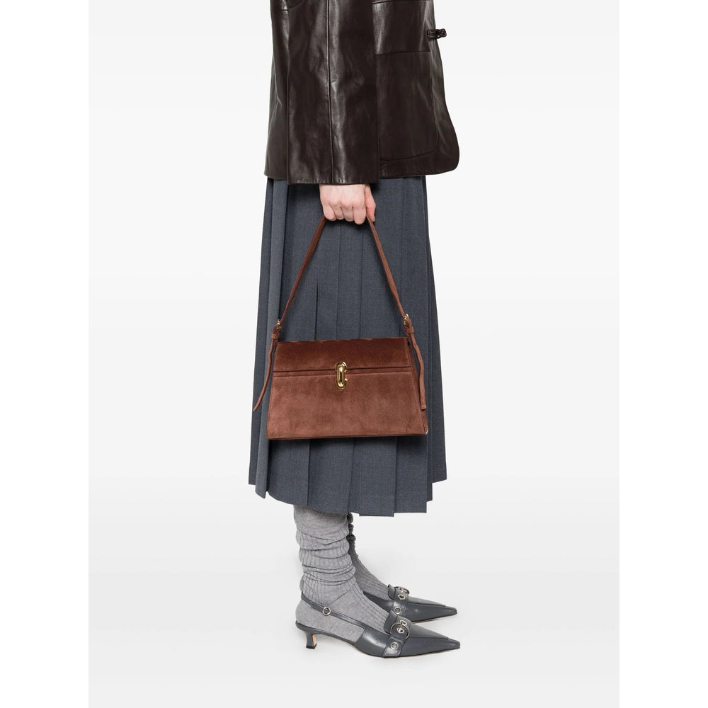 Calf Suede Top Handle Bag