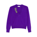 Purple Accent V-neck Top