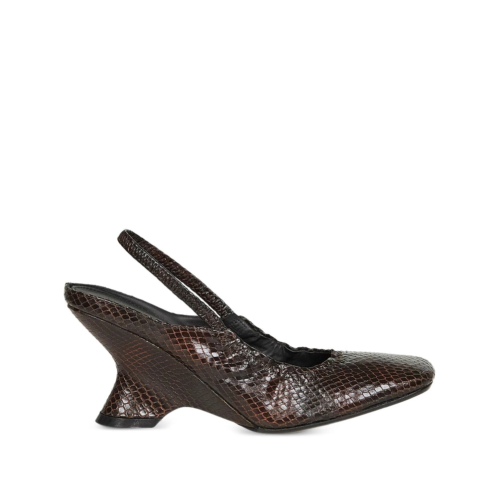 Lizard Embossed Calf Strap Sandal