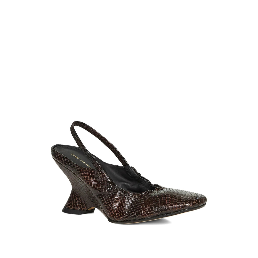 Lizard Embossed Calf Strap Sandal