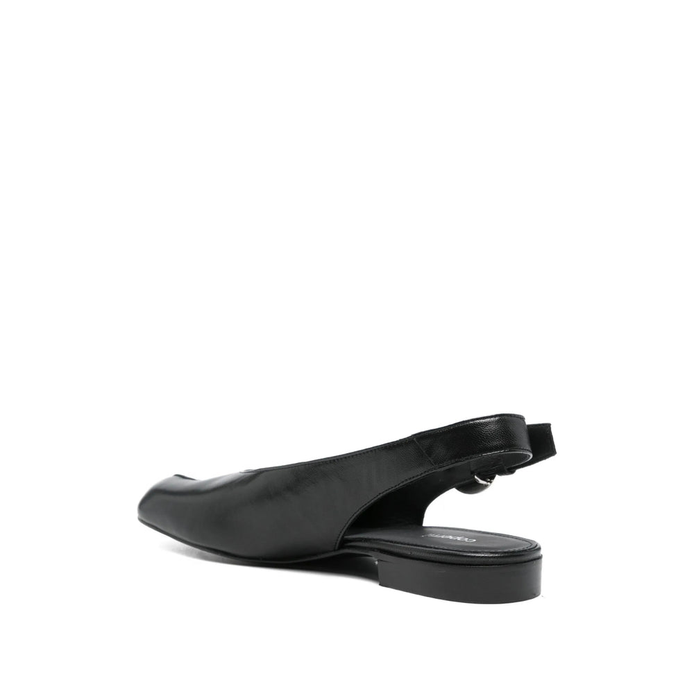 Sleek Black Leather Slingback Shoe