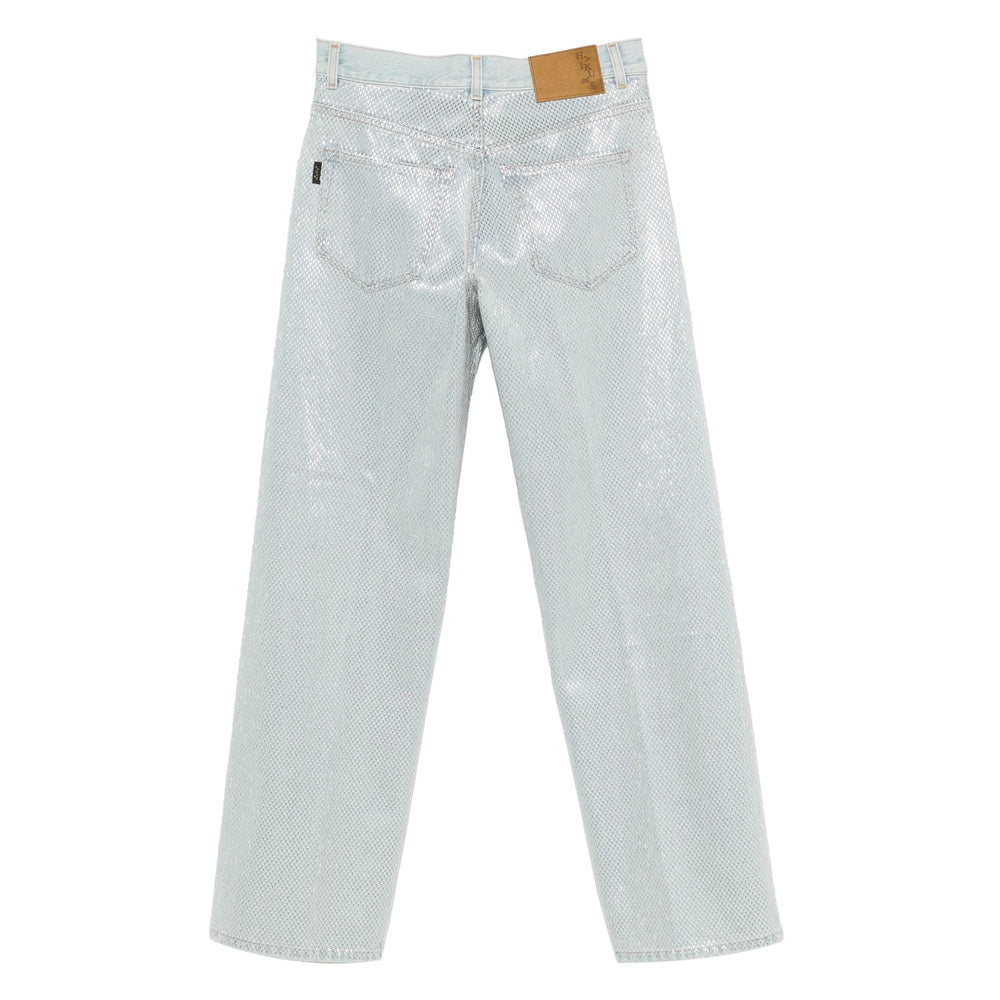Blue Sequin Work Pant