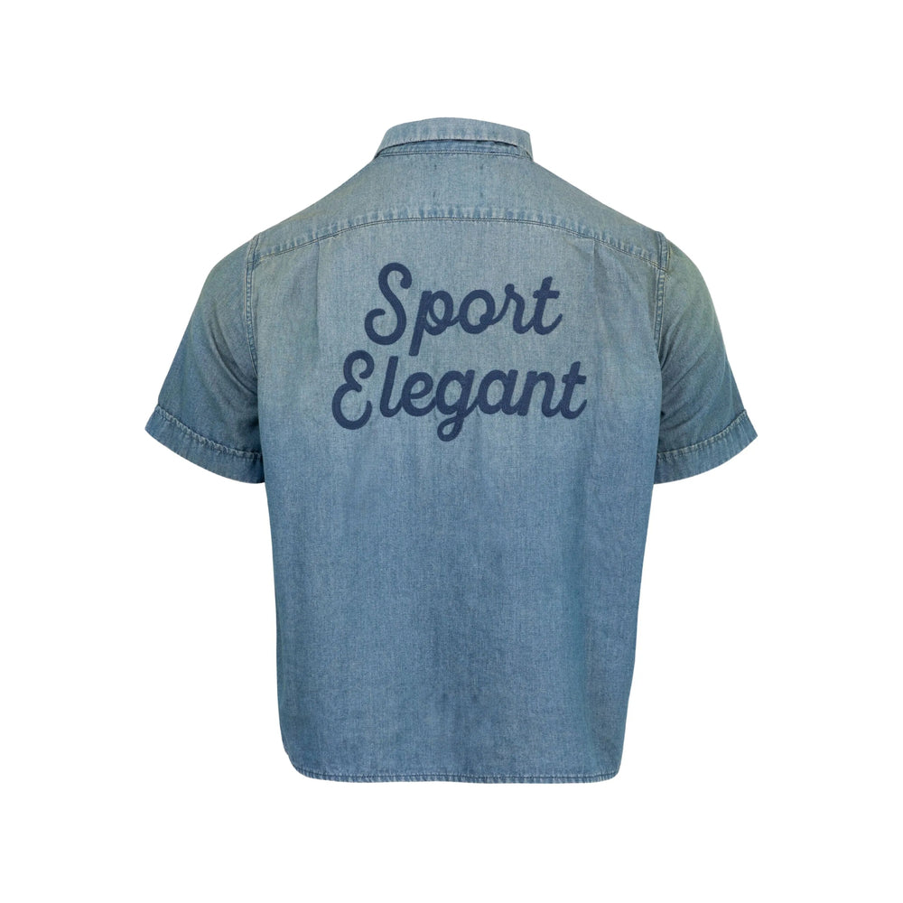 Distressed Indigo Cotton Shirt