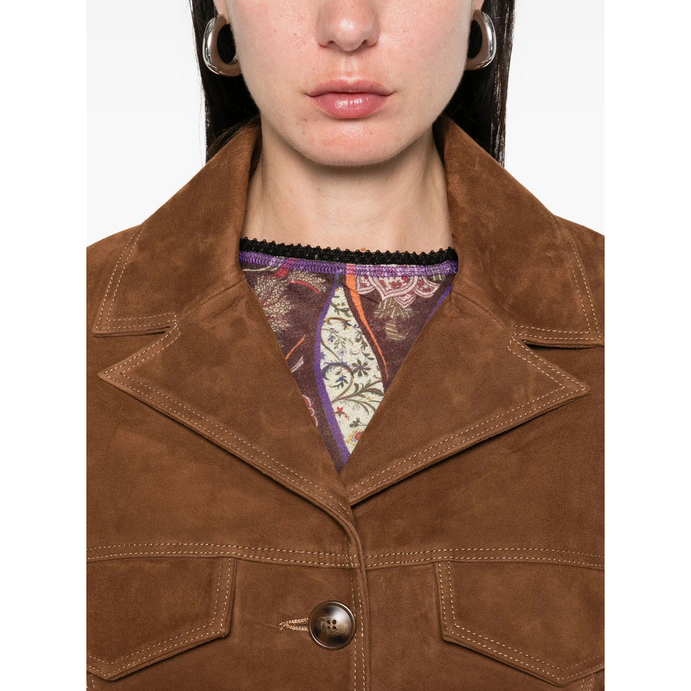 Brown Notched Lapel Jacket