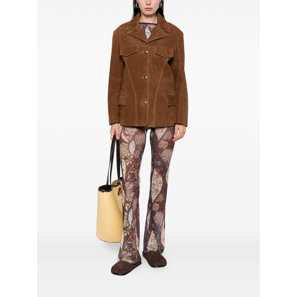 Brown Notched Lapel Jacket