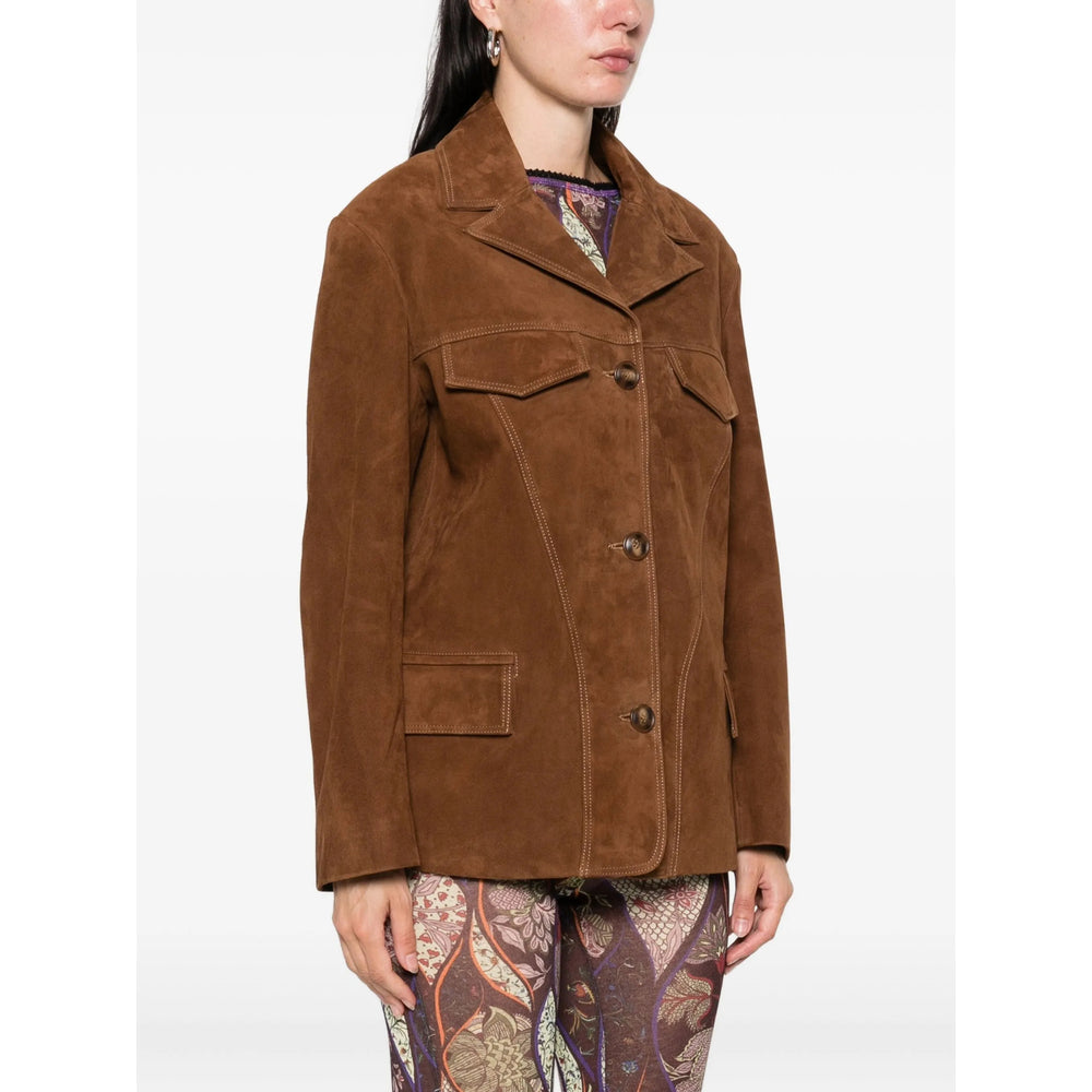 Brown Notched Lapel Jacket