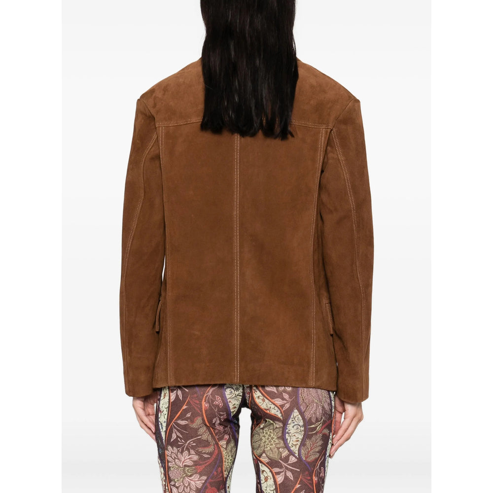 Brown Notched Lapel Jacket
