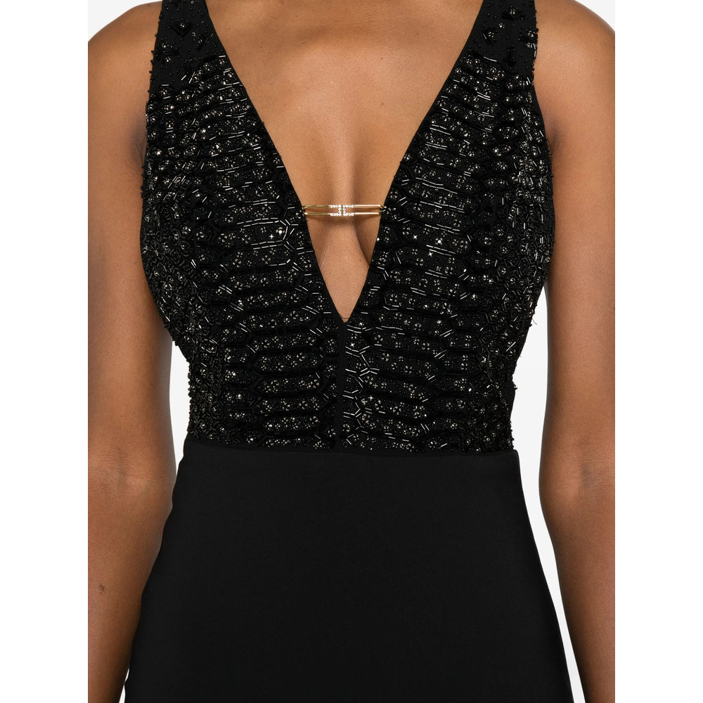 Sleeveless Rhinestone V-neck Top
