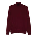 Burgundy Silk Cashmere Roll Neck Sweater