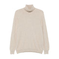 Soft Beige Cashmere Roll Neck Sweater