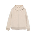 Zip Front Beige Hoodie Sweater