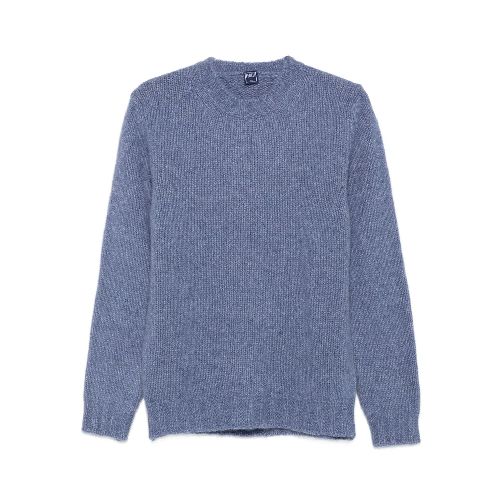 Soft Blue Silk Cashmere Crew Sweater