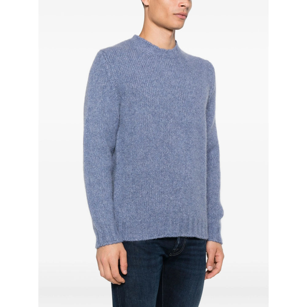 Soft Blue Silk Cashmere Crew Sweater
