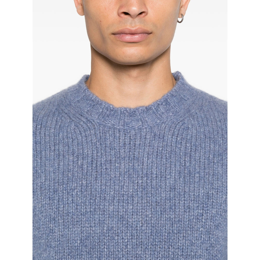 Soft Blue Silk Cashmere Crew Sweater