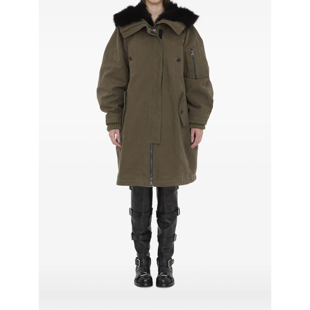 Green Fur Trim Jacket