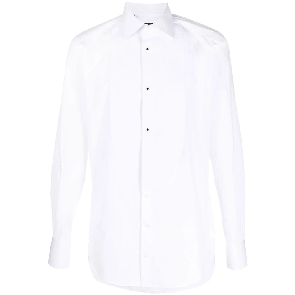 White Cotton Button-front Shirt