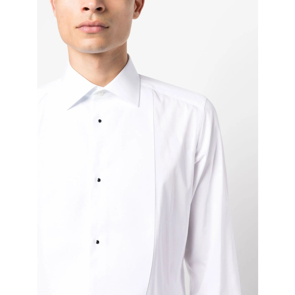 White Cotton Button-front Shirt
