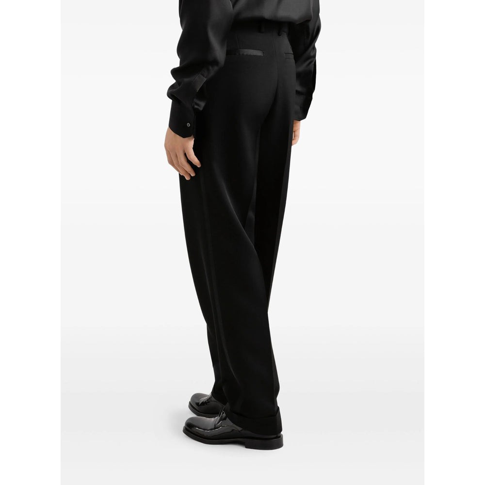 High-waisted Silk Wool Trousers