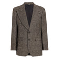 Brown Check Wool Blend Flap Jacket