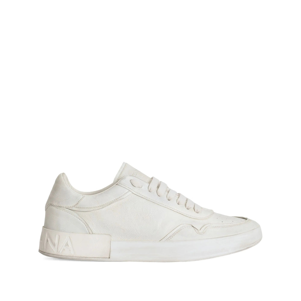 Perforated White Calf Skin Shoe