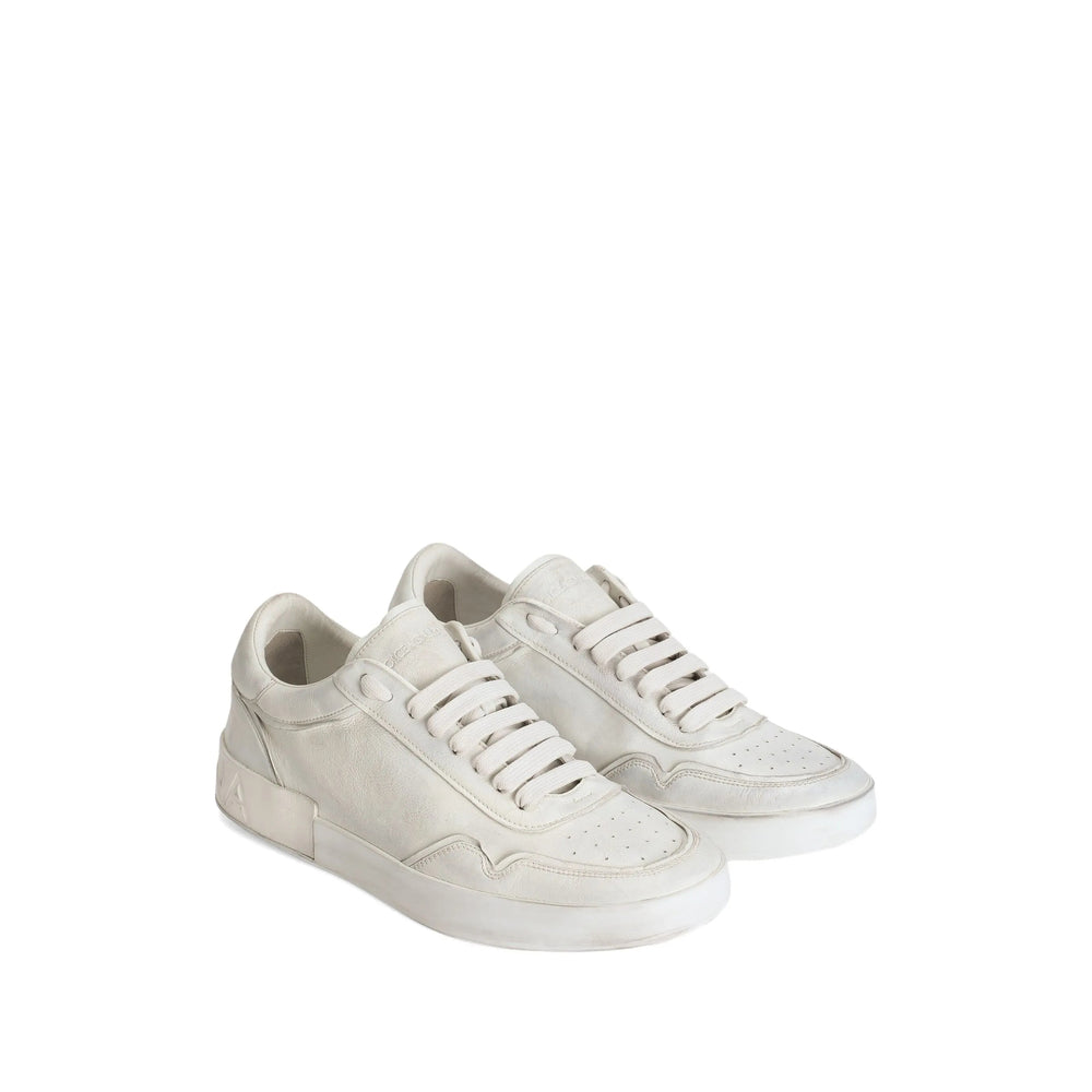 Perforated White Calf Skin Shoe
