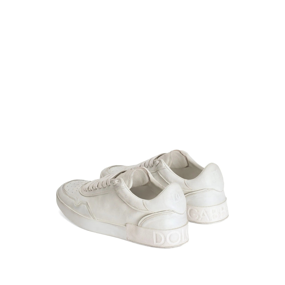 Perforated White Calf Skin Shoe