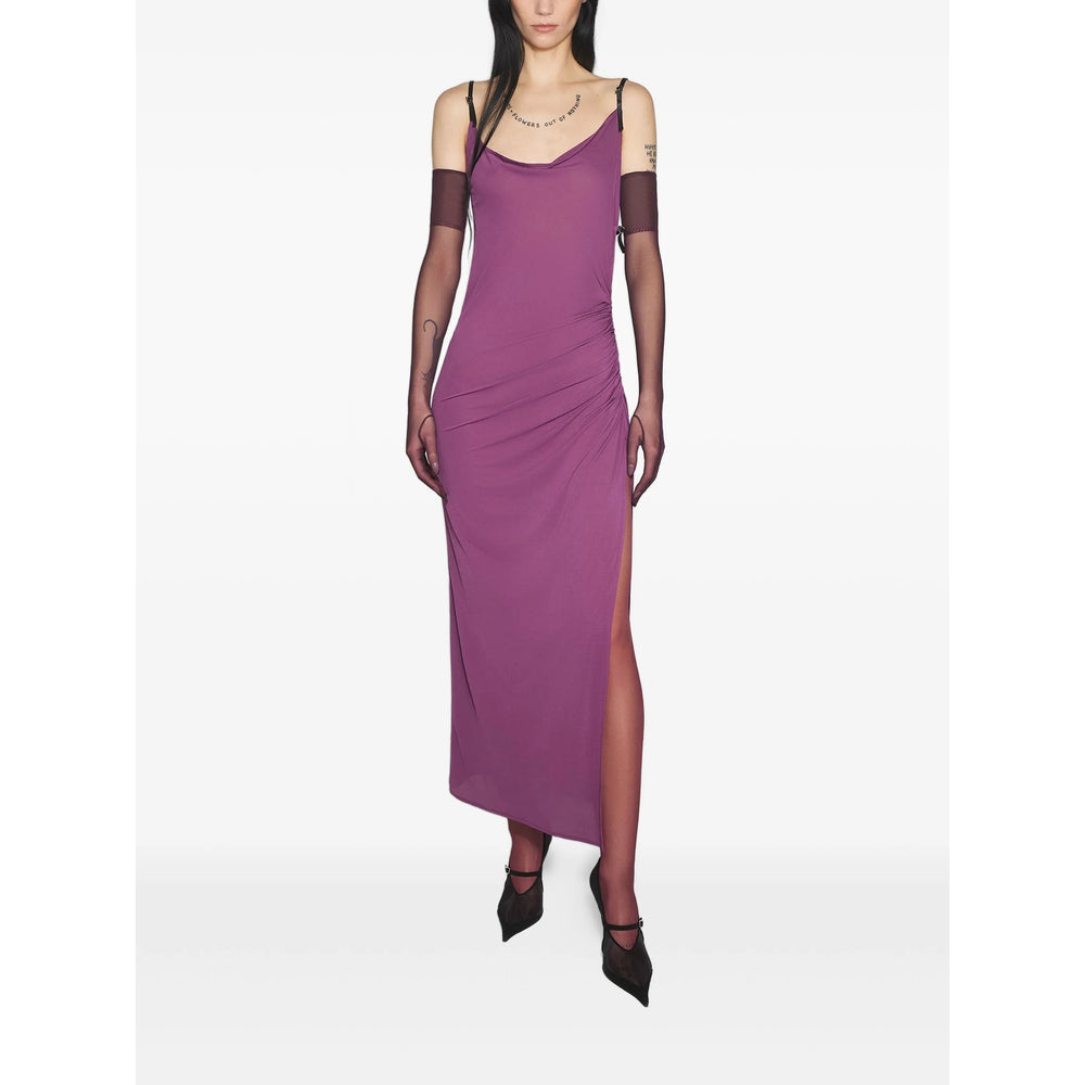 Dark Purple Gathered Jumpsuit