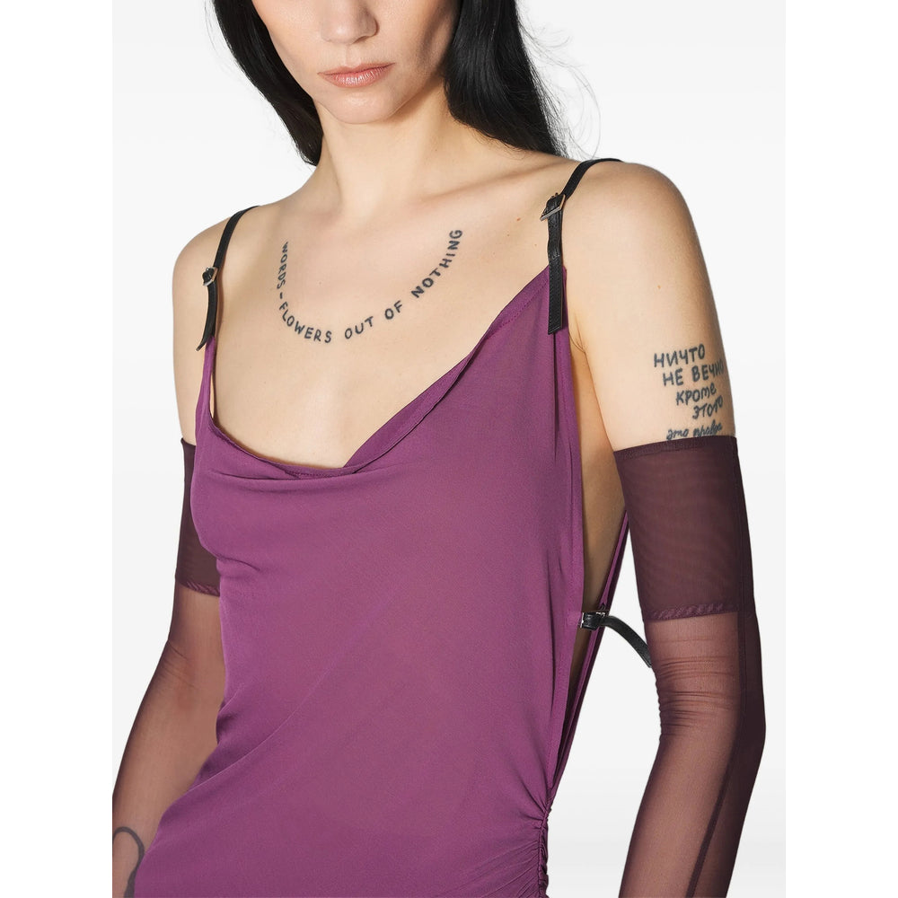 Dark Purple Gathered Jumpsuit